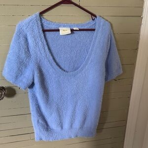 Anthropologie Maeve Sky/Ciel Knit Tee